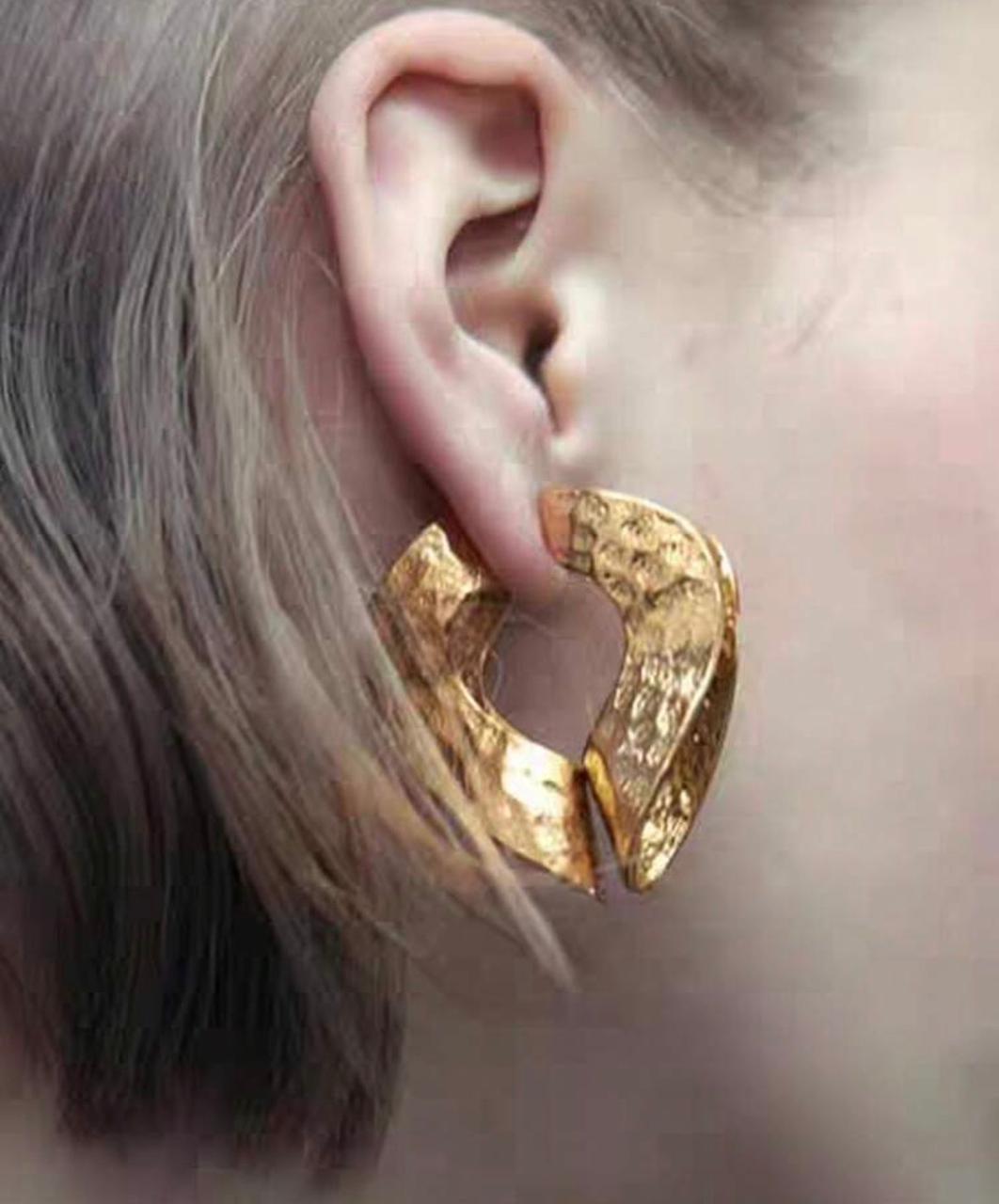 Abstract Heart Gold Earrings