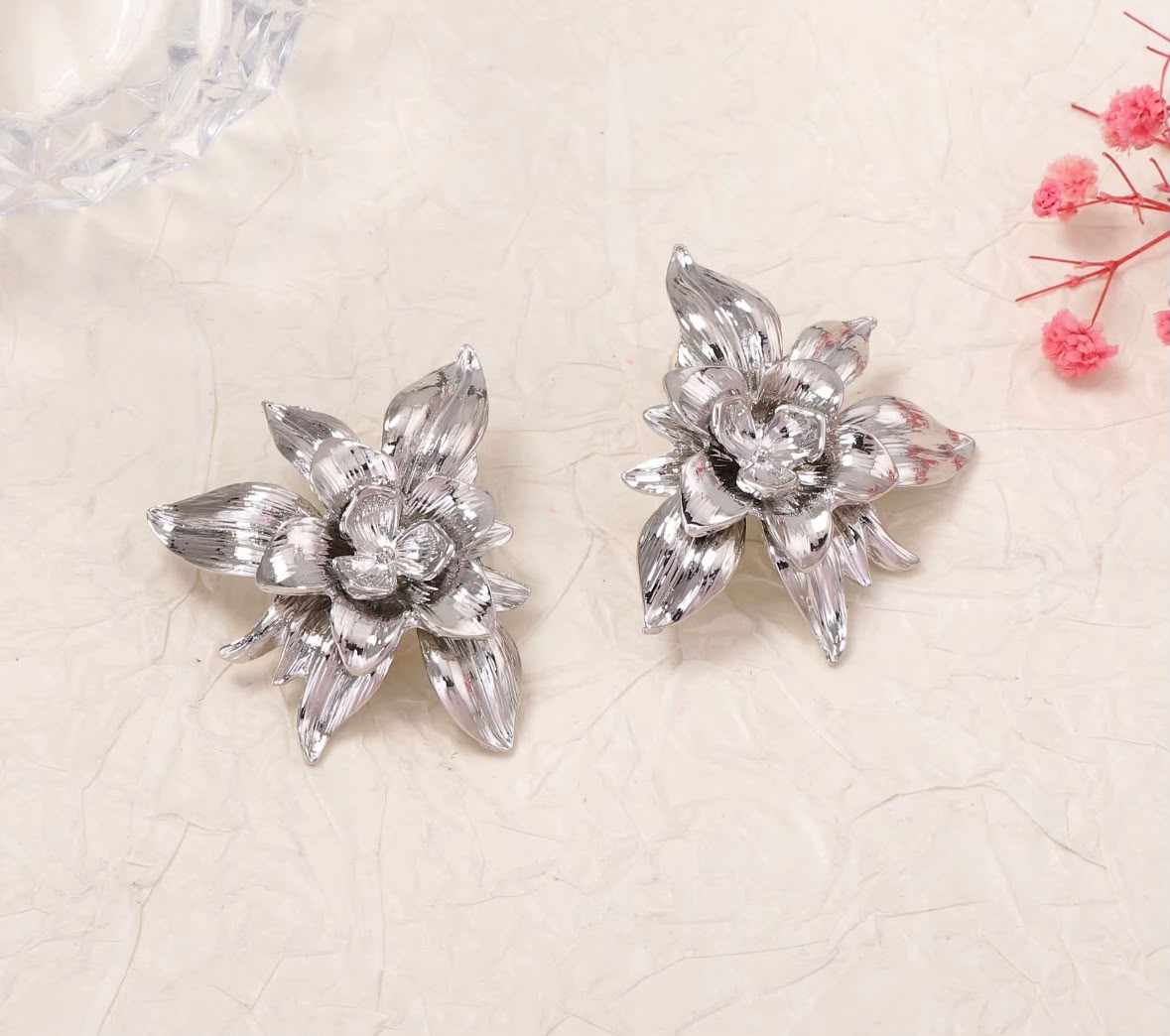 Flower Silver Earrings