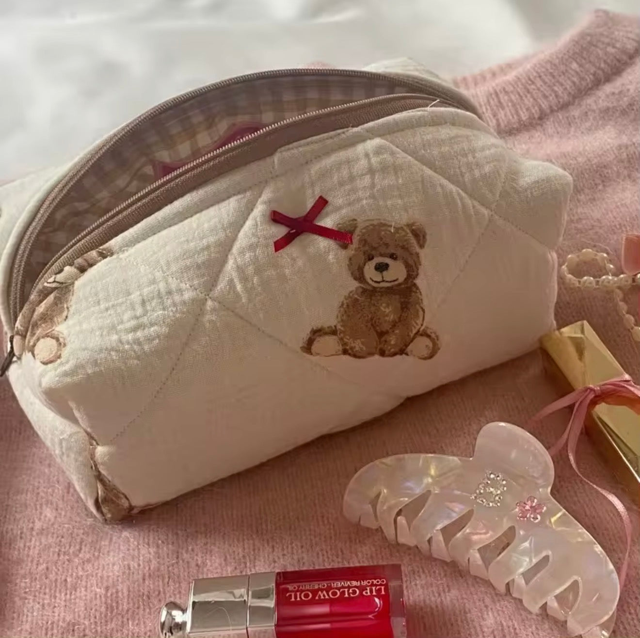 Teddy & Ribbons Pouch
