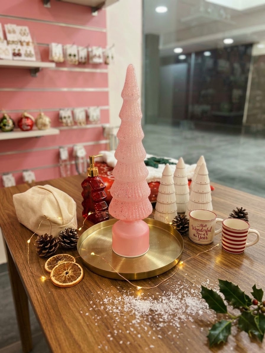 Pink Christmas Lighting Tree