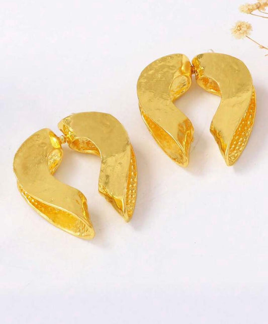 Abstract Heart Gold Earrings