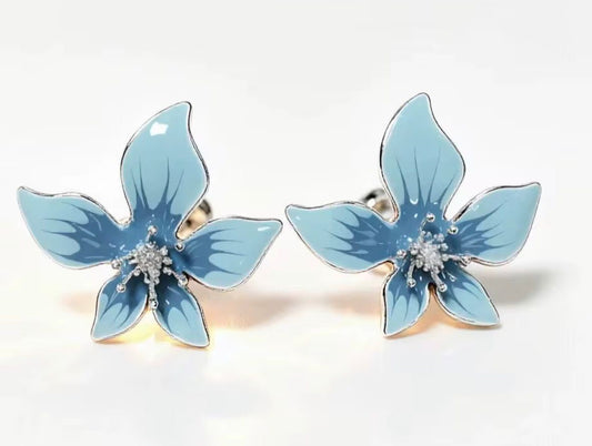 Blue Flowers Earrings