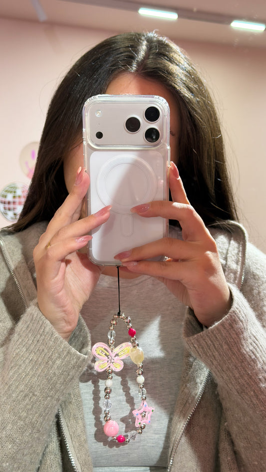 Butterfly Silver Phone Strap