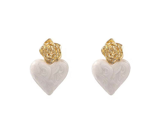 White Heart Shaped with Gold