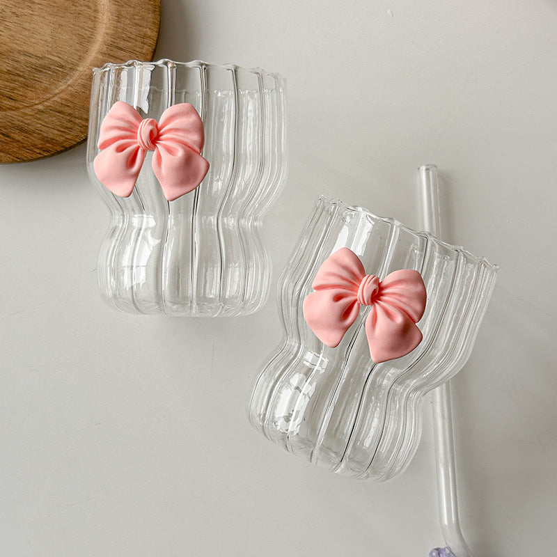 Pink Bow Cup with Straw