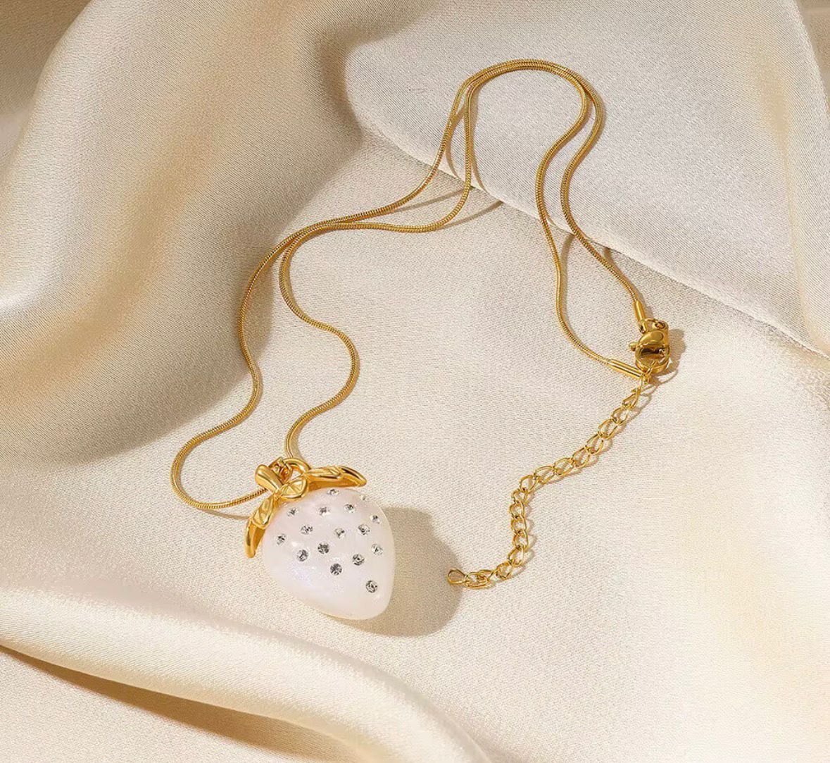 Strawberry Stainless Steel Long Necklace