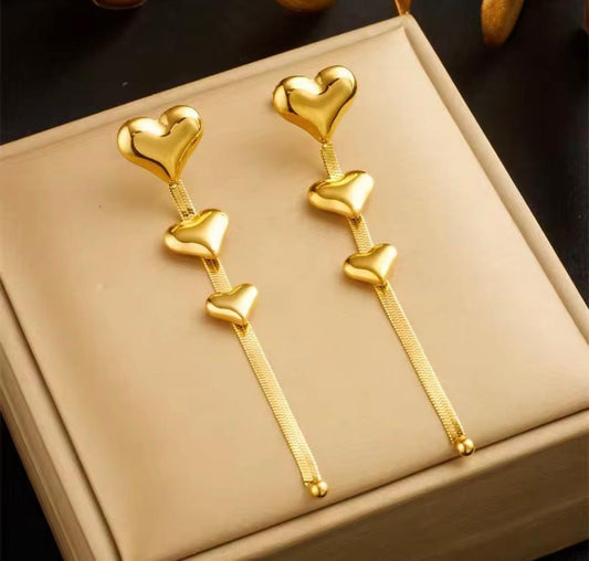 Gold Heart Earrings