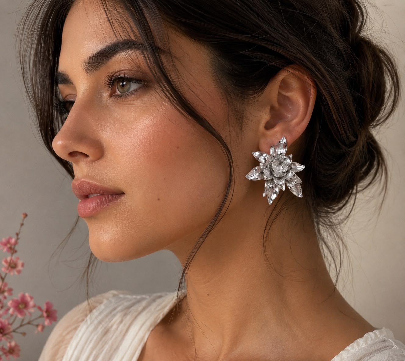 Flower Silver Earrings